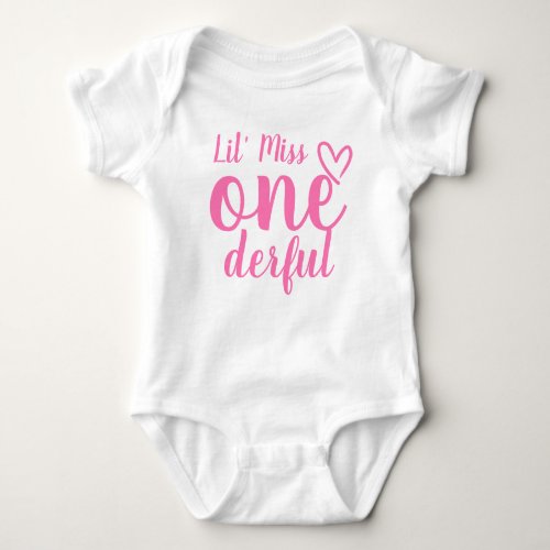 Baby Girls First Birthday Miss Onederful Shirt