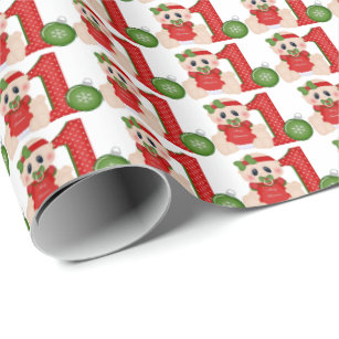 baby boy first christmas wrapping paper