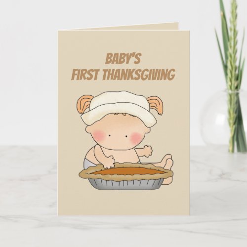 Baby girls first Thanksgiving add message card