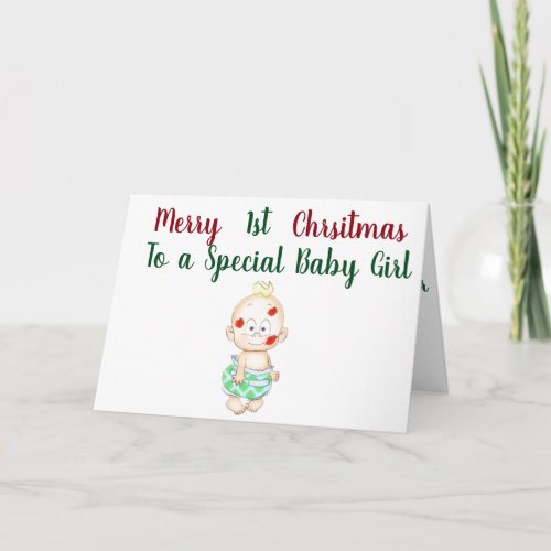  BABY GIRLS HAVE 1st CHRISTMAS Holiday Card