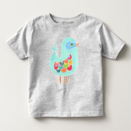 Baby Girls Illustrated Rainbow Bird Illustration Toddler T_shirt