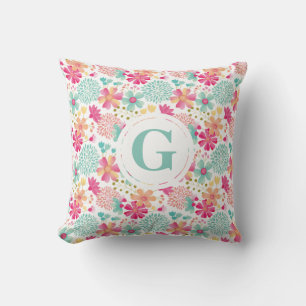 Baby Girls Letter Floral Pattern Nursery Pillow