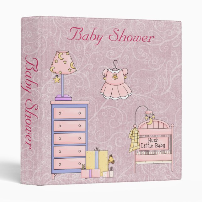 Baby Girl's Nursery Photo Album 3 Ring Binder (Front/Spine)