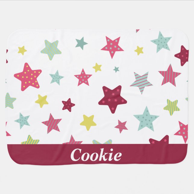 Baby Girls Pattern Stars  Blanket (Horizontal)