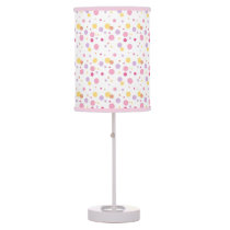 Baby Girls Pink Dots & White Nursery Table Table Lamp