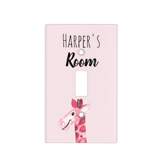 Baby S Pink Watercolor Giraffe Safari Nursery Light Switch Baby S Pink Watercolor Giraffe Safari Nursery Light Switch Cover Zazzle