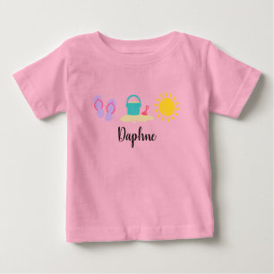 Baby Girls Watercolor Beach Trio T-Shirt