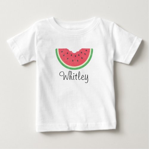 Baby Girls Watercolor Watermelon T_Shirt