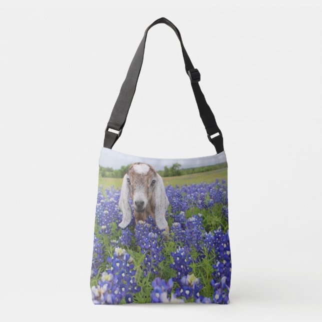 Baby Goat Bluebonnet Crossbody Bag (Front)