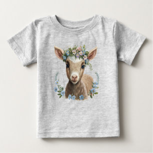 Baby Goat Flower Crown Baby T-Shirt