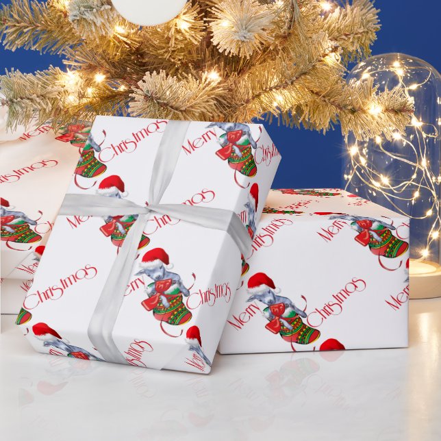 Baby Goat in Stocking Christmas Wrapping Paper (Holidays)