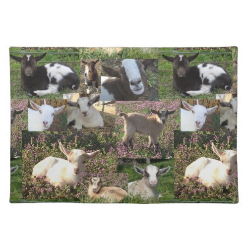 Baby Goat Kid Farm Barnyard Animals Farmhouse Art Cloth Placemat