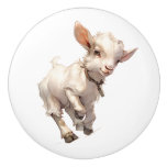 Baby Goat Too Much Fun Ceramic Knob