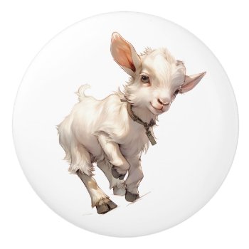 Baby Goat Too Much Fun Ceramic Knob by getyergoat at Zazzle
