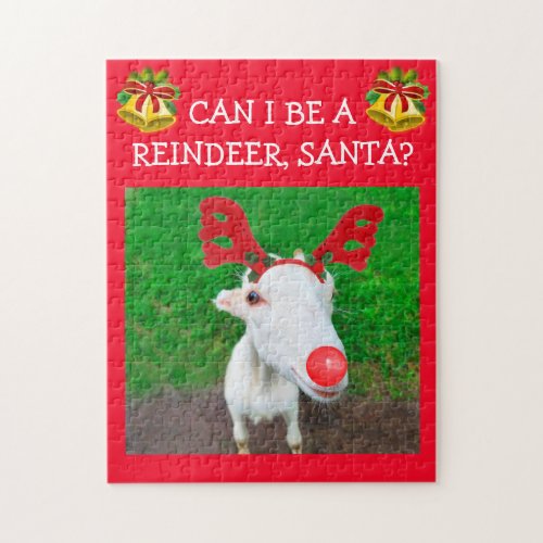 Baby Goat Wants To Be A Reindeer Christmas Jigsaw  Jigsaw Puzzle