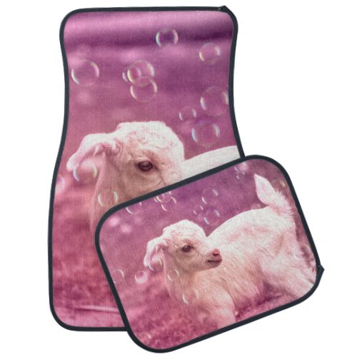 Baby Goat Whitey Car Floor Mat