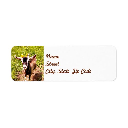 Baby Goat with Flowers _ Return Address Label