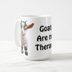 Baby Goat with Fluffy Fur and Bright Expression Coffee Mug