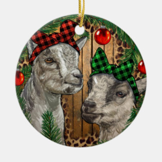 Baby Goats Christmas Ornament Png, Western Christm