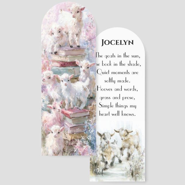 Baby Goats in the Library Bookmarks (Front & Back)