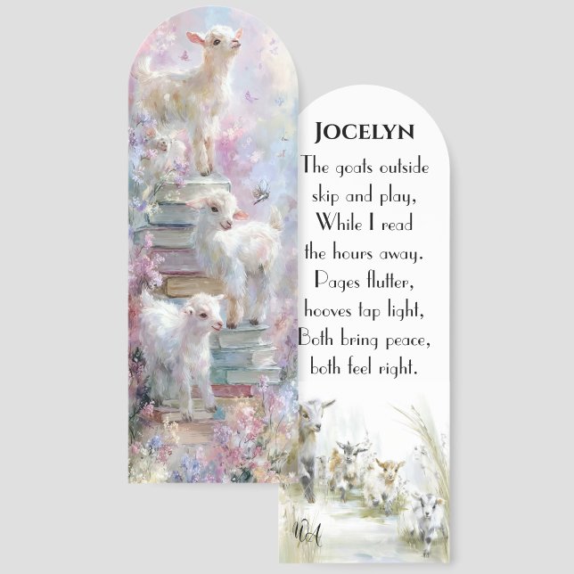 Baby Goats in the Library Bookmarks (Front & Back)