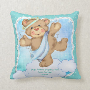 Baby Godson Godchild Gift Communion Baptism Angel Throw Pillow