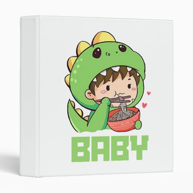 baby godzilla 3 ring binder (Front/Spine)