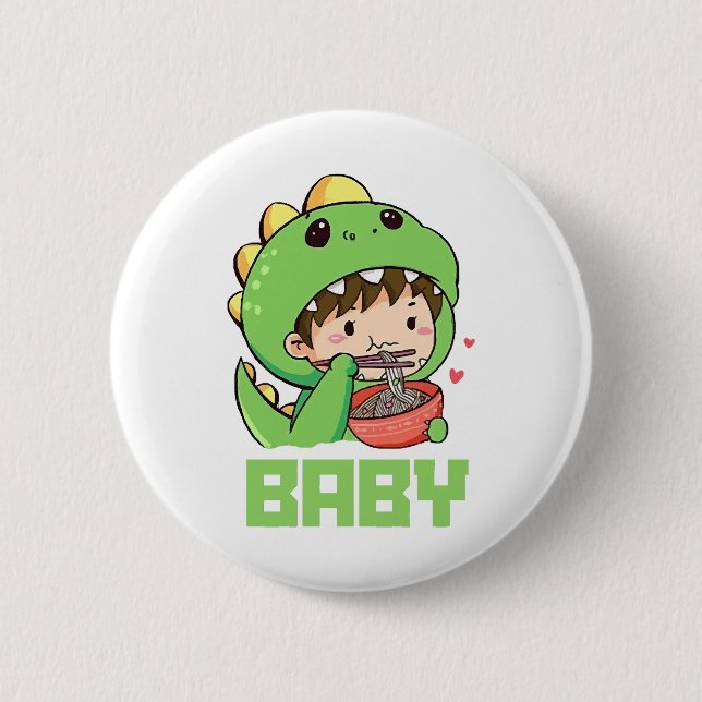 baby godzilla button (Front)