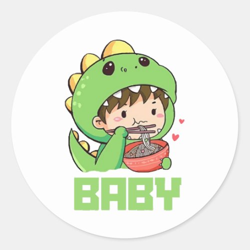 baby godzilla classic round sticker