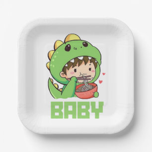 baby godzilla paper plates