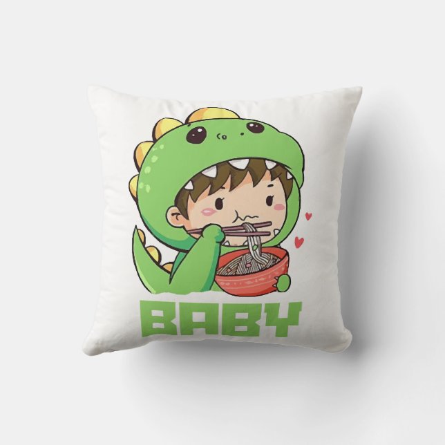 baby godzilla throw pillow (Back)