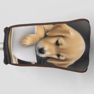 Baby Golden Retriever in a Tea Cup Graphic Golf Head Cover
