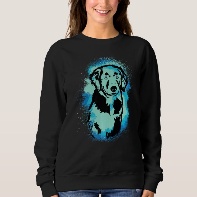 Baby Golden Retriever Paint Blue Design Dog Mom Da Sweatshirt (Front)