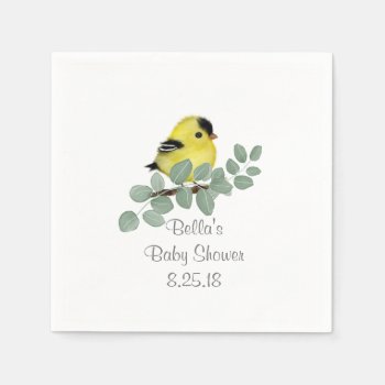 Baby Goldfinch Bird Paper Napkins by FancyMeWedding at Zazzle