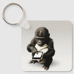 Baby gorilla Keyholder / Chibi Gorilla Key Holder Keychain