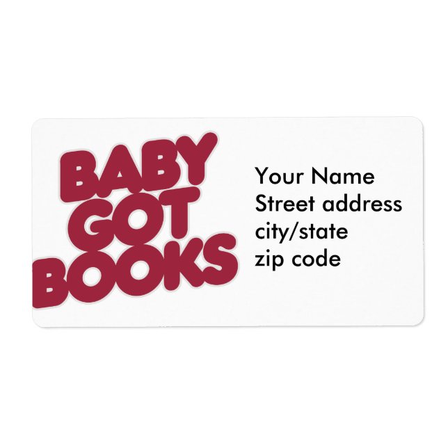 Baby got BOOKS Label (Front)