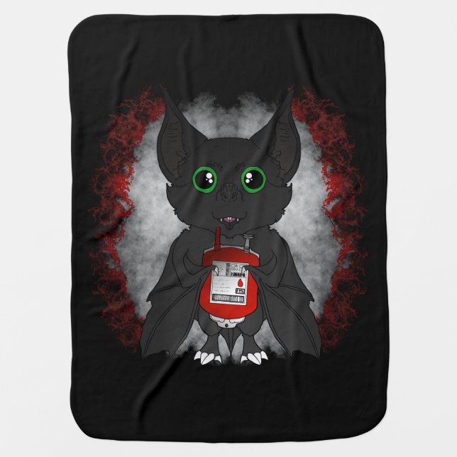 Baby Goth Bat Baby Blanket (Front)