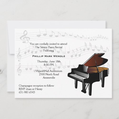 Baby Grand Piano Invitation