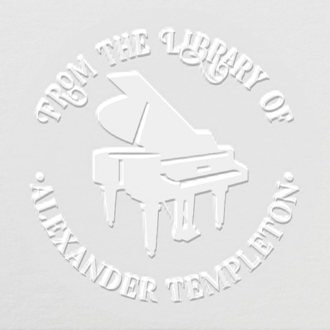 Baby Grand Piano Musical Instrument Library Book Embosser (Design)