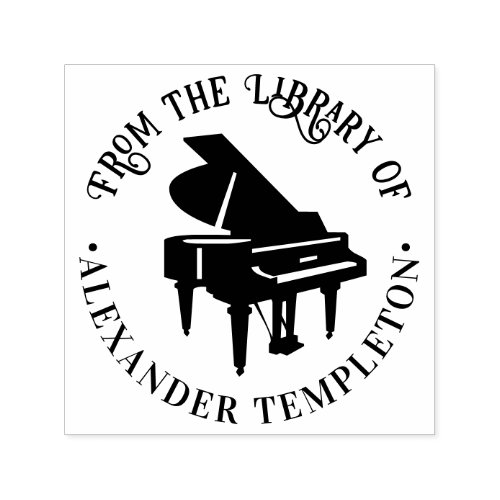 Baby Grand Piano Musical Instrument Library Book Self_inking Stamp