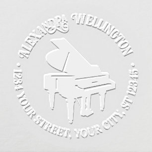 Baby Grand Piano Musical Instrument Name Address Embosser