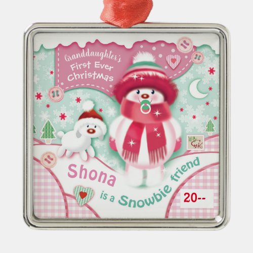 Baby Granddaughters Cute 1st Christmas Ornament