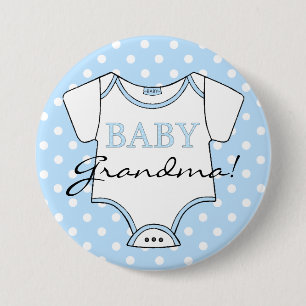 Baby Grandma Blue With White Dots Pinback Button