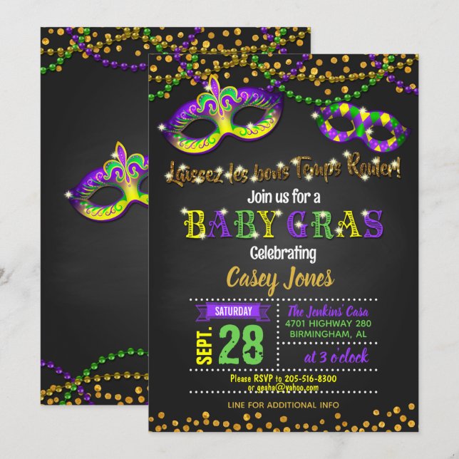 Baby Gras Baby Shower Invitation (Front/Back)
