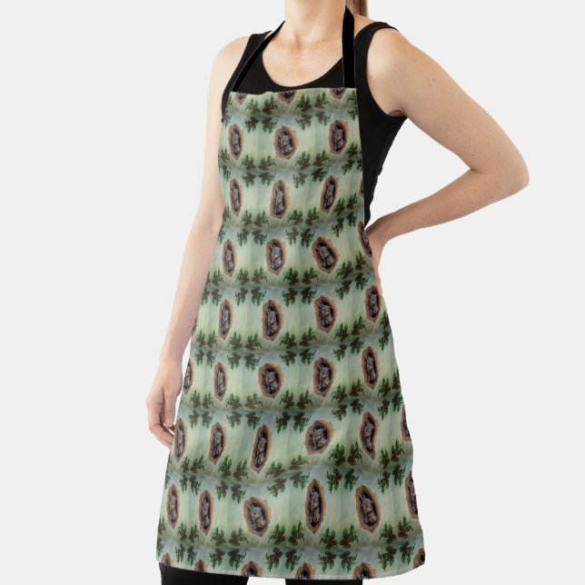 Baby Gray Squirrels Christmas Apron (Insitu)