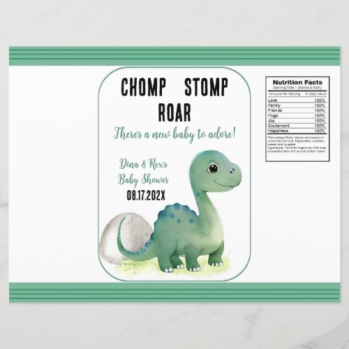 Baby Green Dinosaur Chomp Stomp Roar Chip Bag