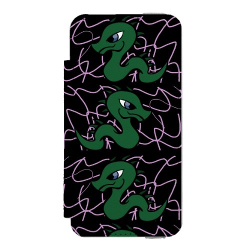 Baby green dragon pattern iPhone SE55s wallet case