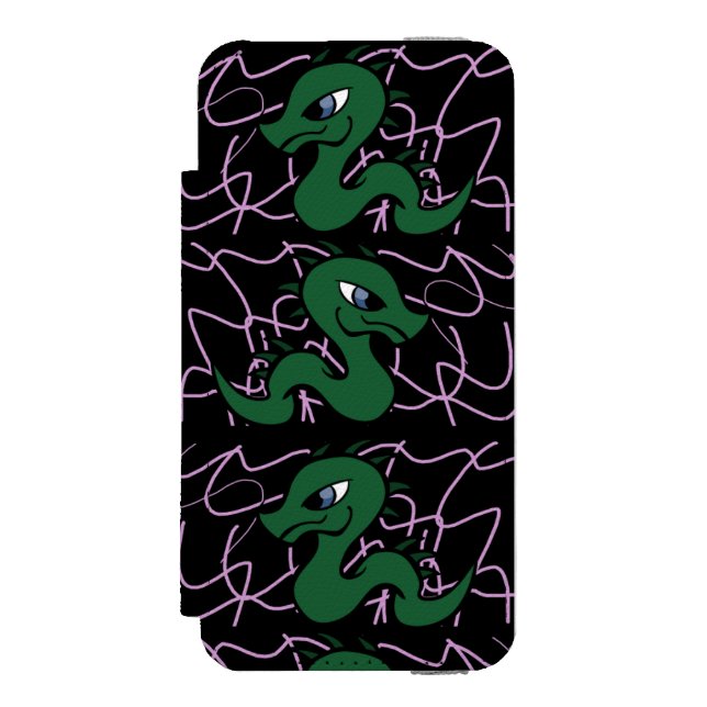 Baby green dragon pattern incipio iPhone wallet case (Folio Front)