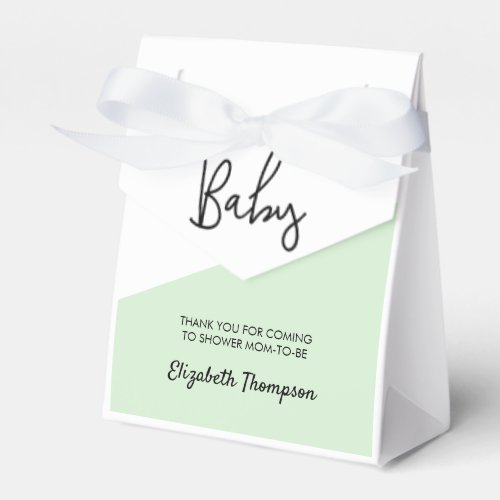 Baby Green gender neutral Personalized Baby Shower Favor Boxes