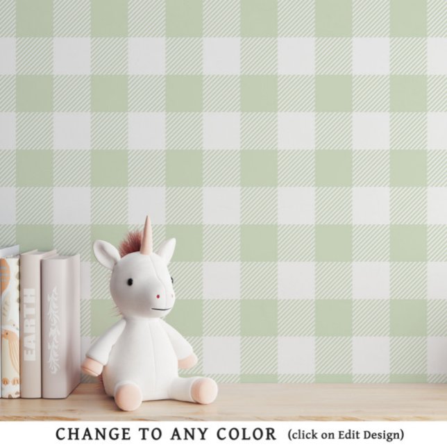 Baby Green Gingham Pattern Nursery Wallpaper (Creator Uploaded)